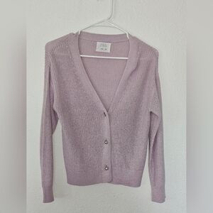 Zara Lavender Knit Button-Front Cardigan